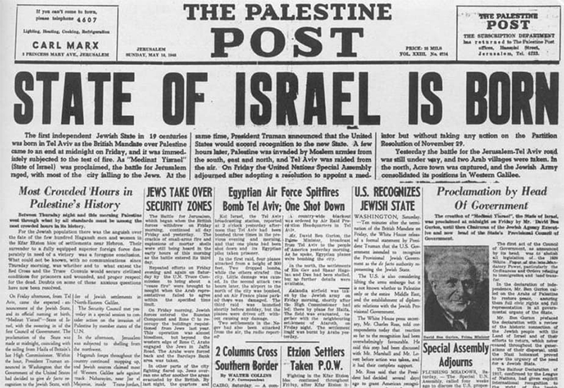 Le origini dello Stato d’Israele